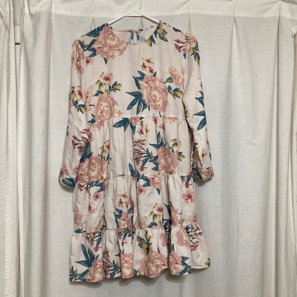 SHEIN Dresses & Skirts - Floral Print 3/4 Sleeve Cute Baby Doll Dress Size Medium